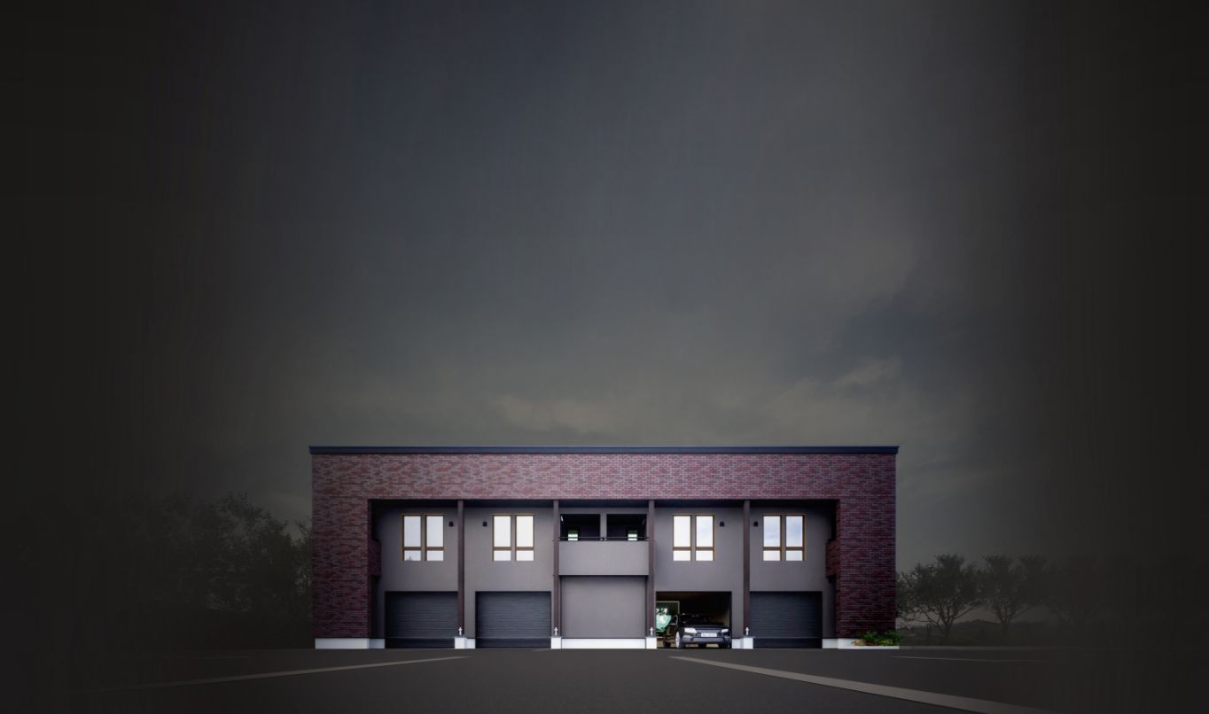 北洲のガレージ付き高級賃貸住宅 2×6 Garage Houseの外観