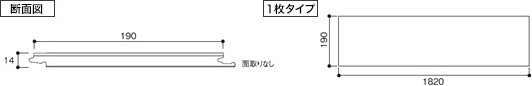 オークワイドプランク寸法図