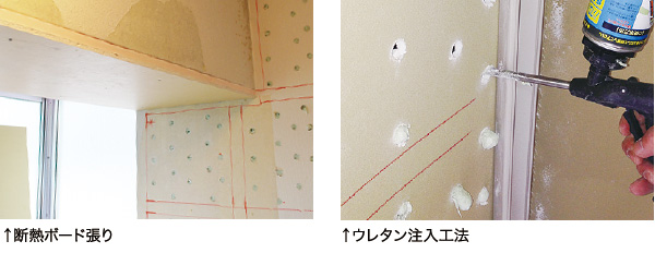 断熱ボード張り・ウレタン注入工法」