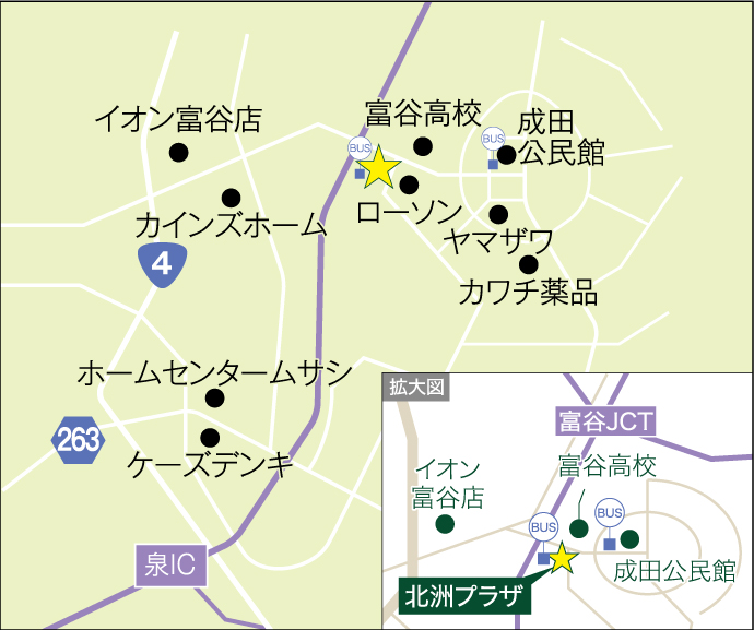 北洲プラザ周辺地図