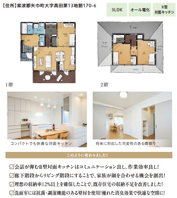 コンパクトでも快適な対面キッチン
将来に対応した可変性のある間取り